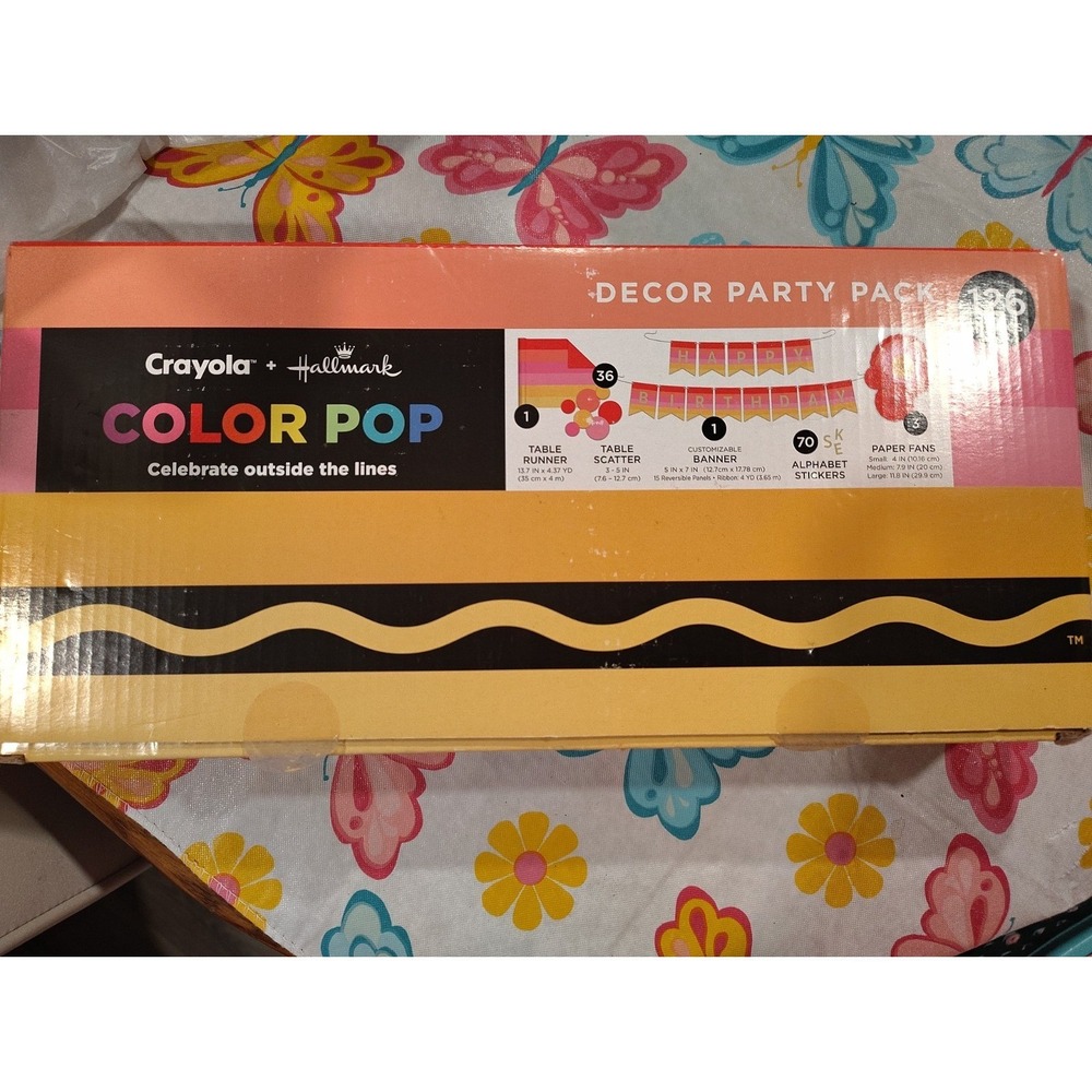 Crayola + Hallmark Color Pop Birthday Party Table Decoration Pack, Kids